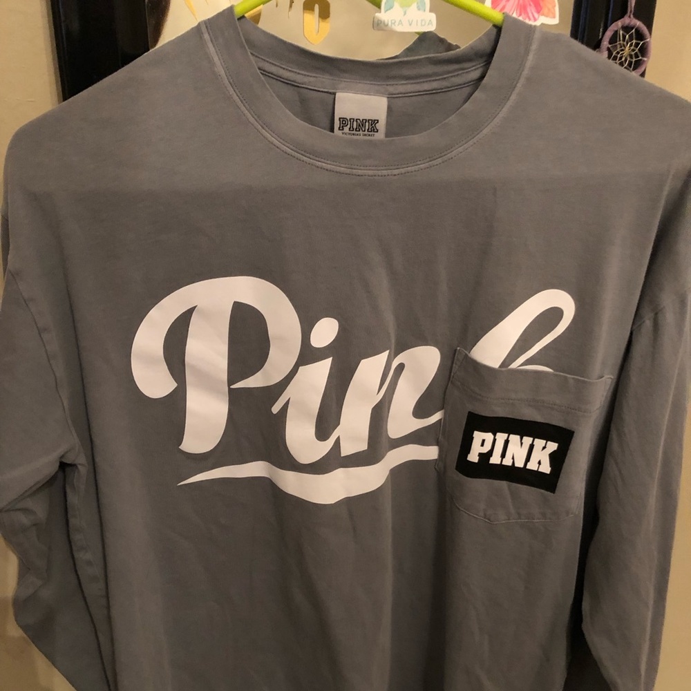 long sleeve pink t shirt